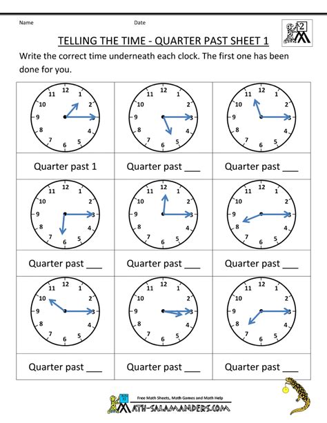 2nd grade math practice telling the time quarter past 1 790×1 022 pixels clock worksheets