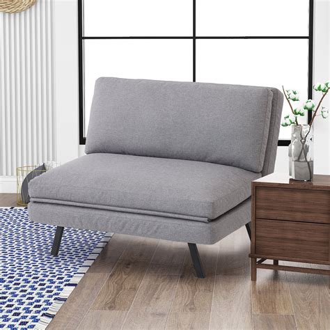 smiaoer tri fold fabric convertible futon sleeper sofa bed flip chair  foldable legs