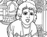 Krishna Stealing Butter Colouring Sheet Lord sketch template