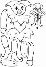 Puppet Marionette Template Paper Jester Pantin Articulé Court Make Coloriage Coloring Noel Clown Puppets Craft Crafts Carnaval Sheets Bricolage Idée sketch template