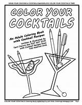Coloring Martini Cocktails Color Getcolorings Cocktail Book sketch template
