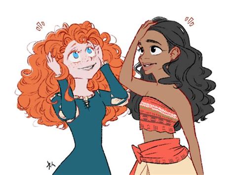 Merida And Moana By Ls Sparrow On Cute Disney Disney Specials
