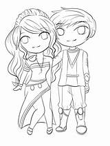 Coloring Couple Pages Chibi Couples Cute Lineart Drawing Deviantart Color Printable Getcolorings Adorable sketch template