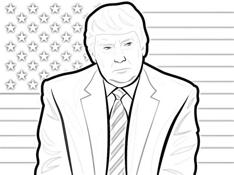 donald trump coloring pages sketch coloring page