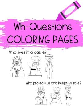 wh questions coloring pages  enlighten speech tpt