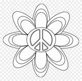 Peace Coloring Pages Sign Flowers Printable Hearts sketch template