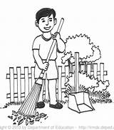 Sweeping Boy sketch template