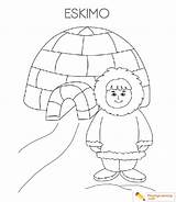 Eskimo Coloring Igloo Pages Kids sketch template