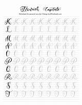 Lettering Calligraphy Alphabet Capital Letters Practice Worksheet Flourish Flourishing Hand Modern Sheets Fancy Printable Etsy Sold Faux Script sketch template