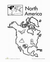 Continents America North Coloring Worksheets Map Geography Pages Color Worksheet Kids Continent Preschool Printable Europe Oceans South Seven Drawing Montessori sketch template