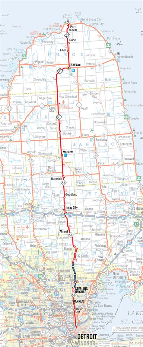 Michigan Highways Route Listings M 53 Route Map