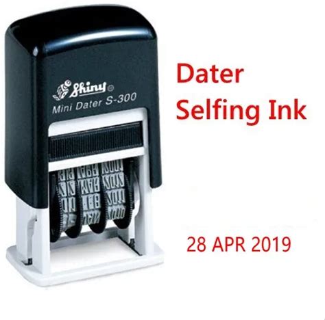 shiny  mini  inking rubber mini date stamp chop  ink colour blackbluered mm
