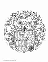 Colouring Printable Mandalas Nature Coloring Owl Pages Grown Print Adults Book Books Mandala Adult Stress Relief Meditation Color Pdf Abstract sketch template