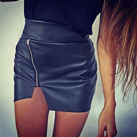 sexy women bodycon skirt top quality pu leather skirt ladies mini short