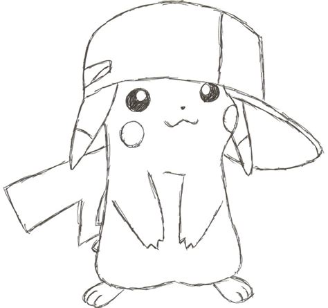 pokemon pikachu   hat coloring pages sketch coloring page