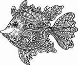 Doodle Colouring Poisson Kidspressmagazine Designlooter Goldfish Tattoo Zentangles sketch template