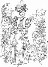 Coloring Pages Fashion Book Adult Haven Victorian Creative Adults Books Dover Publications Nouveau Colouring Printable Fashions Sheets Doverpublications Grown Ups sketch template