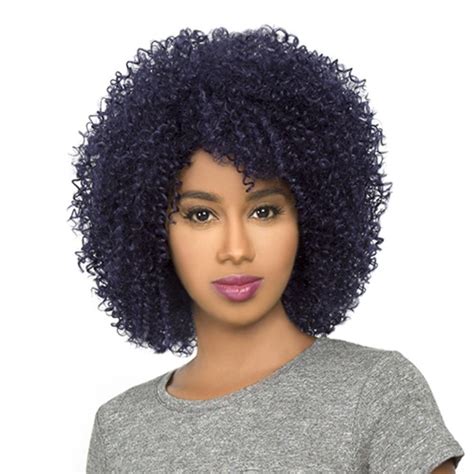 Cheap Short Curly Human Hair Wigs For Females Non Lace Natural Black