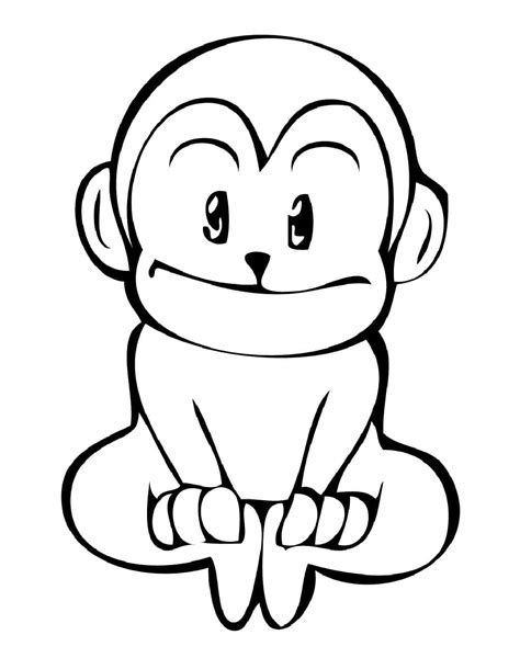 cute  monkey coloring page  print  color
