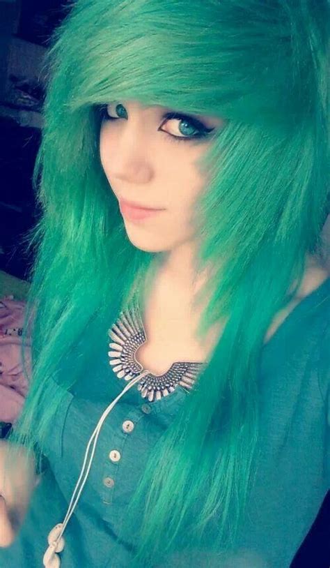 green scene hairstyle  girls styles weekly