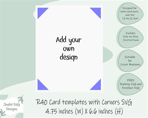 svg  card template  corners svg diy card template  inches   inches cricut