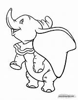 Dumbo Coloring Pages Disney Standing Funstuff Disneyclips sketch template