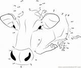 Cow Dots Connect Dot Shang Worksheet Animals Kids sketch template