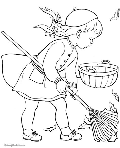kid coloring page  autumn