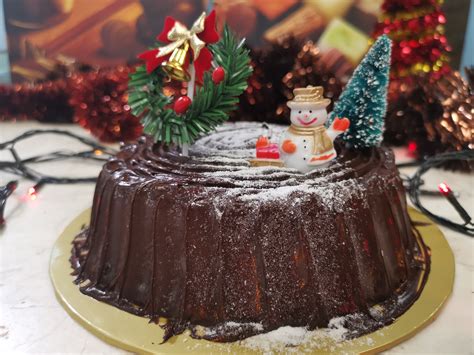 chocolate frosting christmas cake kuali