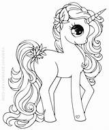 Unicorn Coloring Pages Yampuff Printable Deviantart Cute Mermaid Girls sketch template