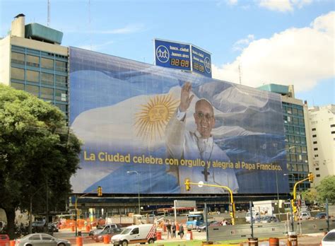 Local Pride On Display As A Buenos Aires Downtown Building Honors Pope