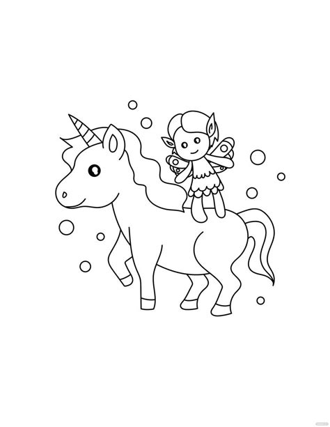 fairy unicorn coloring page  illustrator  svg jpg eps png