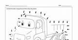 Truck Dots Connect Animaplates Pages sketch template