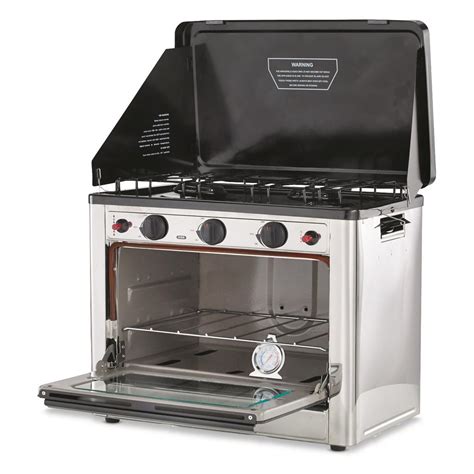 stansport outdoor propane gas stove and camp oven stainless steel