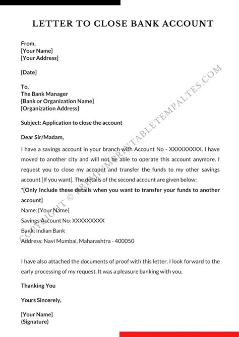 bank account closing letter sample request letter  closing  bank