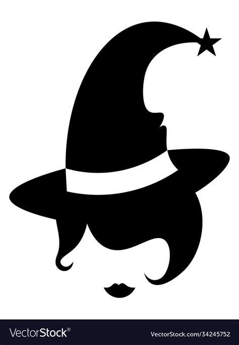 faceless witch head  hat royalty  vector image