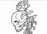 Skull Coloring Roses Pages Skulls Sugar Getdrawings Getcolorings sketch template