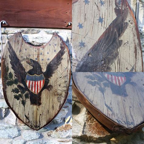 eagle shield motif sign board reproduction colonial american sign