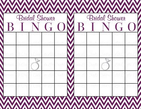 bridal bingo cards blank  prefilled cards printable