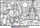 Zahlen Malen Einhorn Nummer Eenhoorn Princesas Printables Kleurplaat Kleurplaten Kleuren Printen Supercoloring Schloss Categorieën sketch template