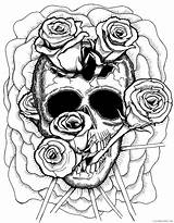 Roses Skulls Trippy sketch template