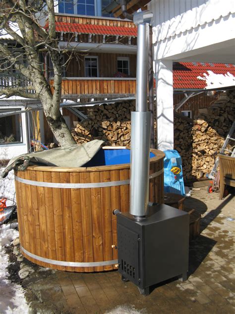 Log Burning Hot Tub 2 Meter Thermally Modified Wood
