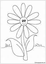 Flower Pages Happy Coloring Flowers Kids Printable Color sketch template