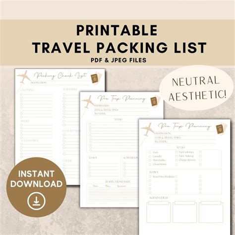 packing checklist   pre trip planning list packing list trip planner aesthetic