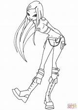 Winx Roxy Club Coloring Pages Drawing Printable sketch template