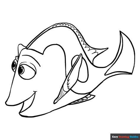 dory coloring page easy drawing guides