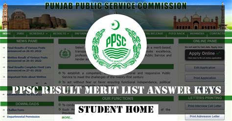 ppsc result  merit list atppscgoppk student home