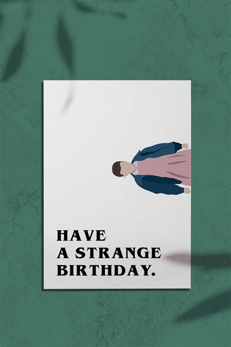 stranger  birthday card digital  printable birthday