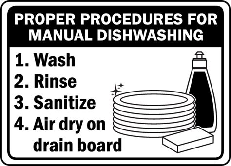 manual dishwashing procedures sign save  instantly