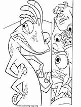 Coloring Inc Monsters Boo Sulley Hiding Randall Mike Colouring Printable sketch template
